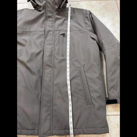 Weatherproof Men's Ultra Tech Removable Fleece Lined Hooded Jacket Large Green - Picture 15 of 15